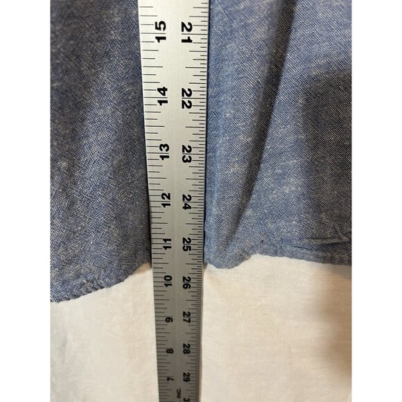 Time and Tru Blue Cotton/Linen Blend Blouse XL (16-18) - Picture 8 of 8